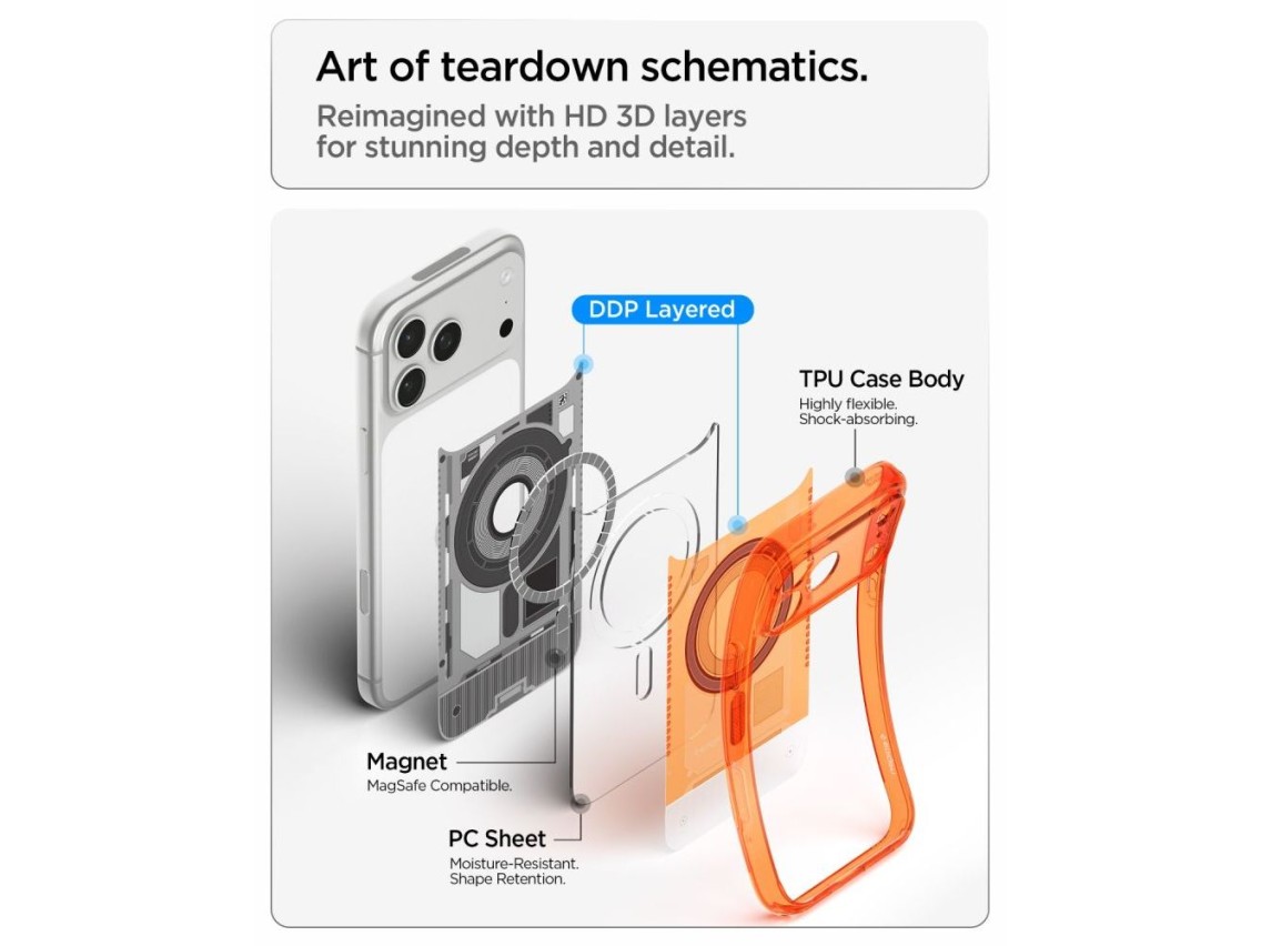 Funda Spigen Ultra Hybrid MagSafe para iPhone 18 Pro / 17 Pro - Naranja