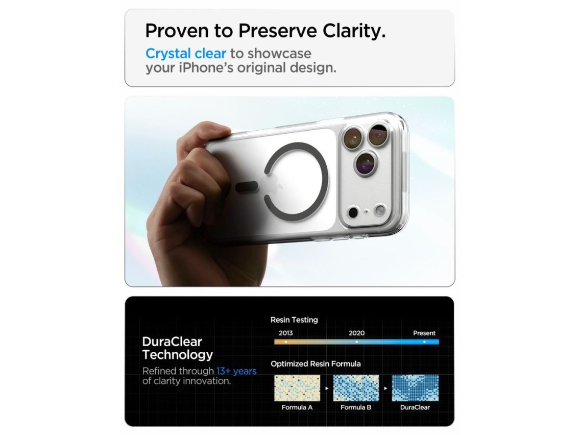 Capa Spigen Ultra Hybrid MagSafe para iPhone 18 Pro / 17 Pro - Grafite Transparente