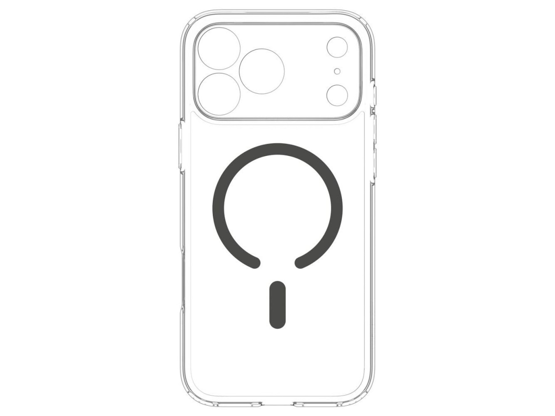 Capa Spigen Ultra Hybrid MagSafe para iPhone 18 Pro / 17 Pro - Grafite Transparente