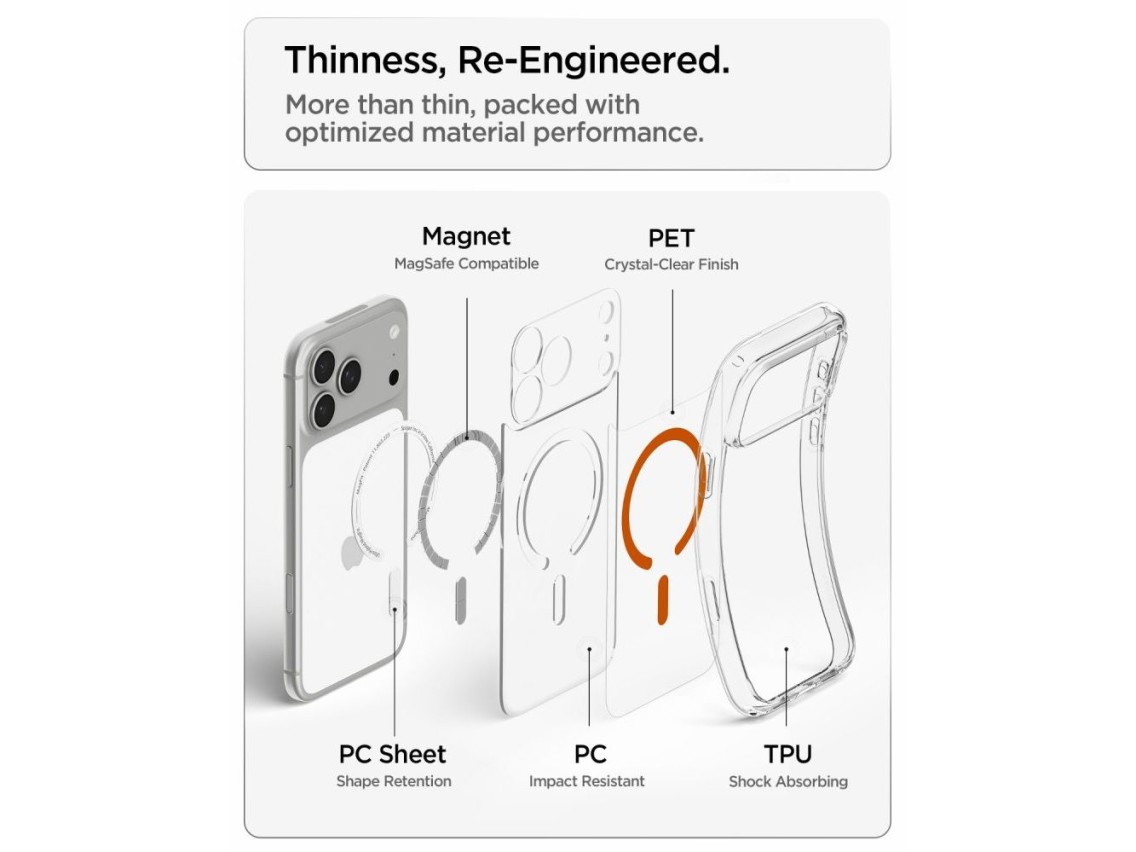 Spigen Ultra Hybrid MagSafe Case for iPhone 18 Pro / 17 Pro - Transparent Orange