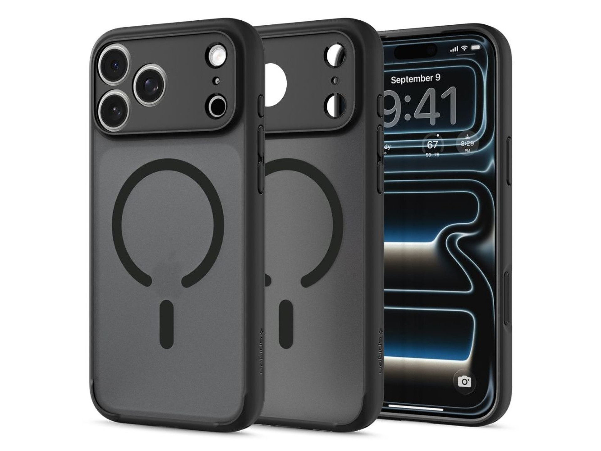 Funda Spigen Ultra Hybrid MagSafe para iPhone 18 Pro / 17 Pro - negro escarchado