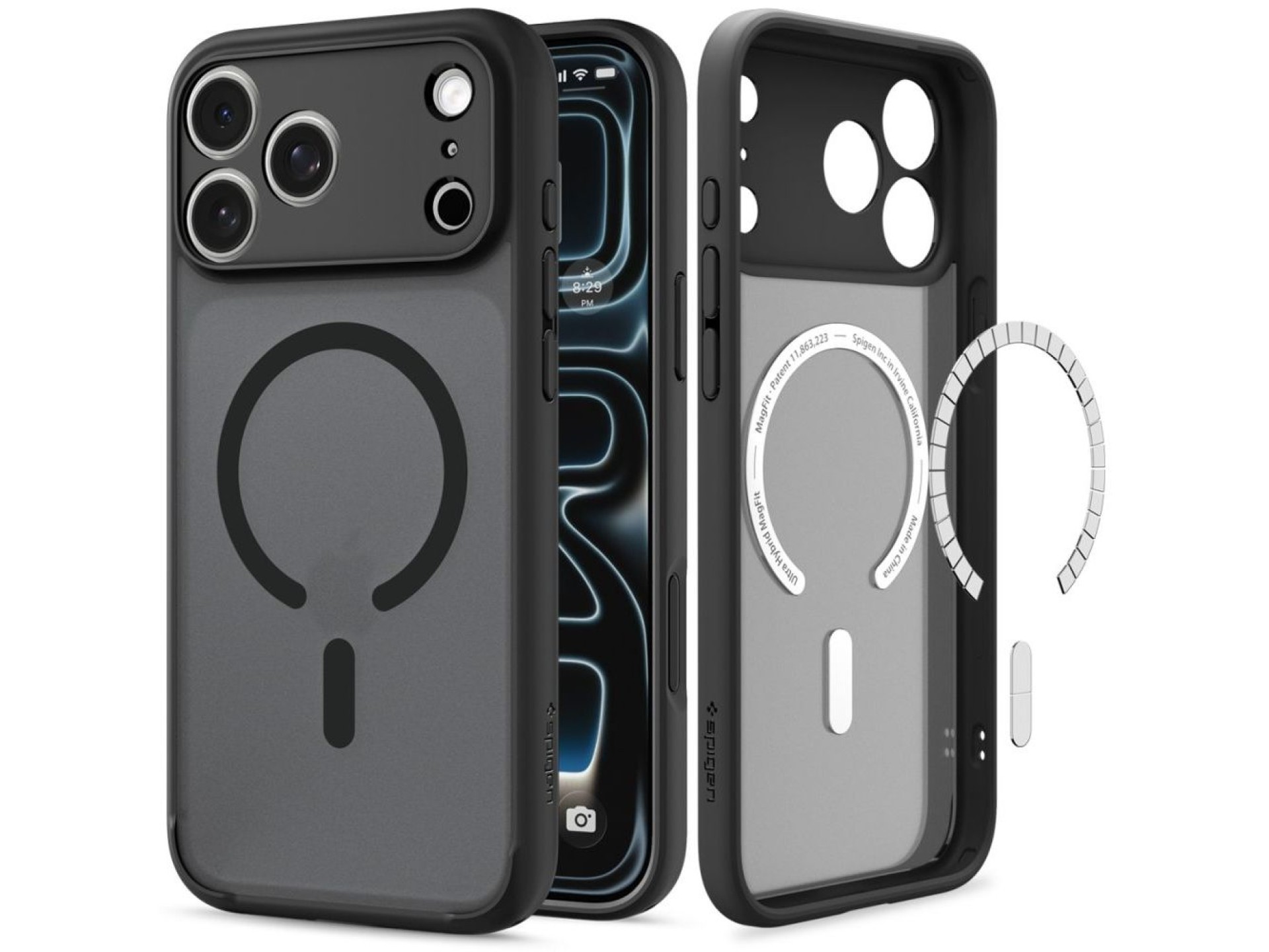 Funda Spigen Ultra Hybrid MagSafe para iPhone 18 Pro / 17 Pro - negro escarchado