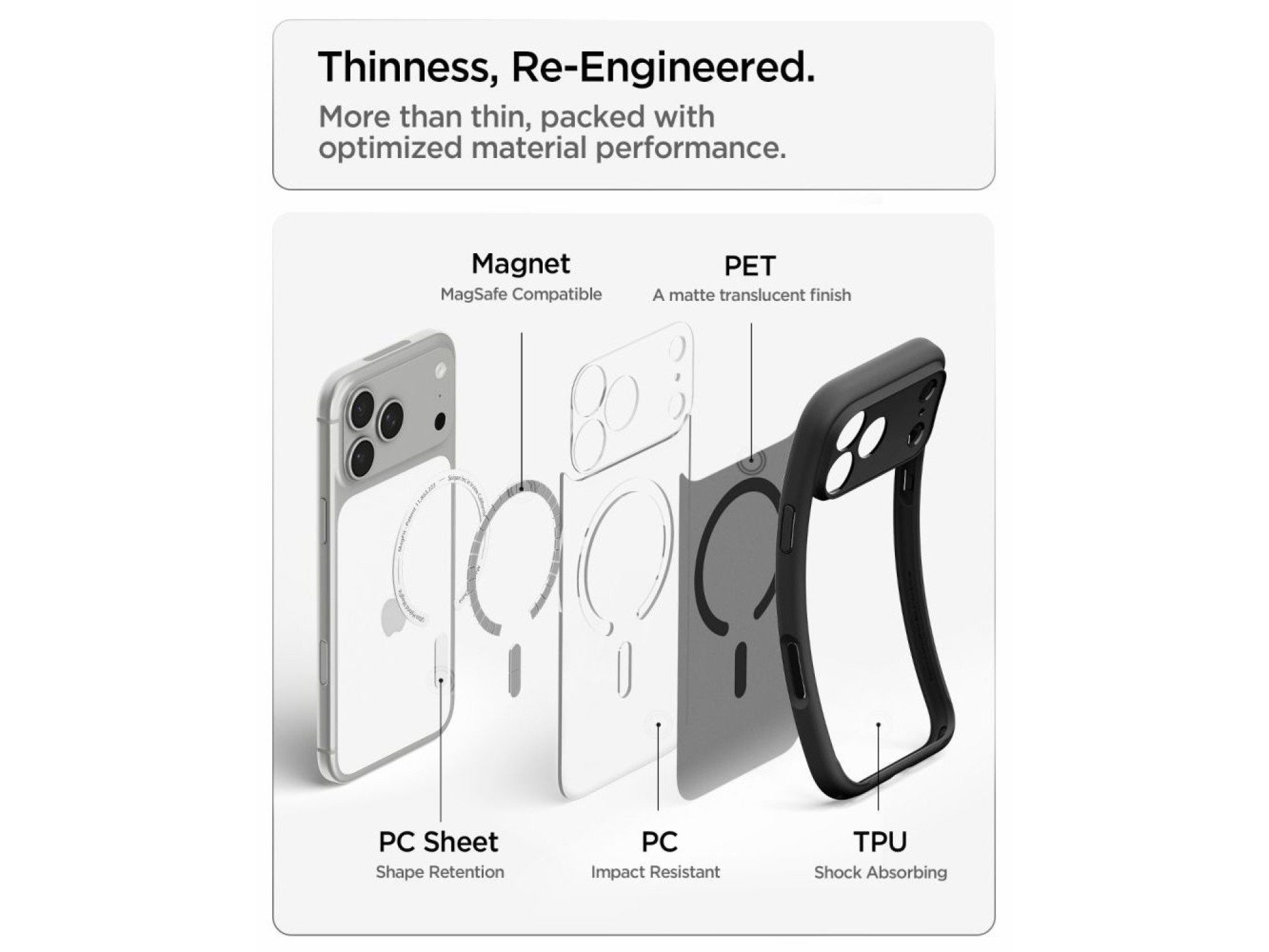 Funda Spigen Ultra Hybrid MagSafe para iPhone 18 Pro / 17 Pro - negro escarchado