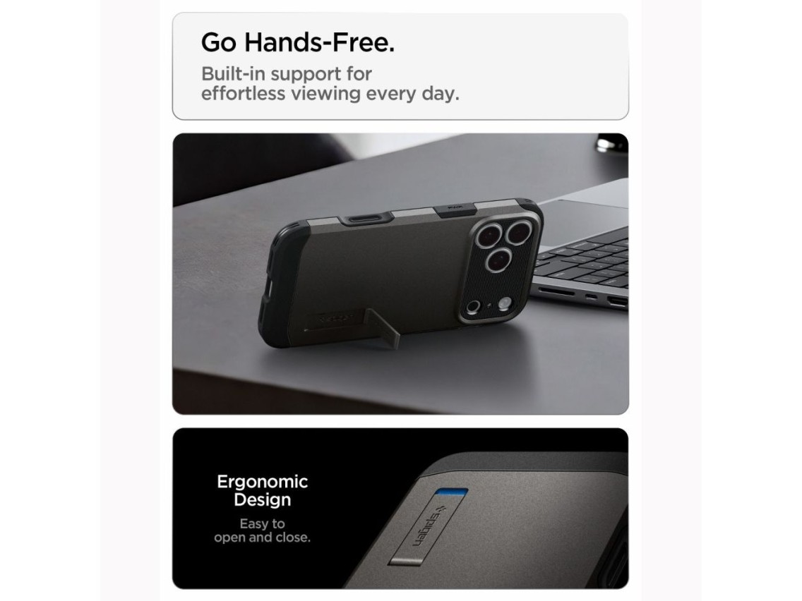 Capa Spigen Tough Armor MagSafe para iPhone 18 Pro / 17 Pro - preta