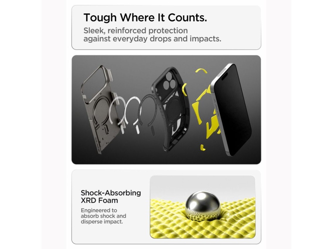Capa Spigen Tough Armor MagSafe para iPhone 18 Pro / 17 Pro - preta