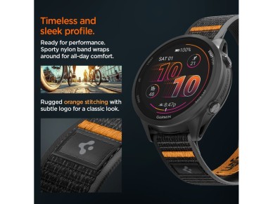 Spigen Athlex Airna Garmin Quick Release 22mm Strap - Black and Orange Spigen Athlex Airna Garmin Quick Release 22mm Strap - Black and Orange