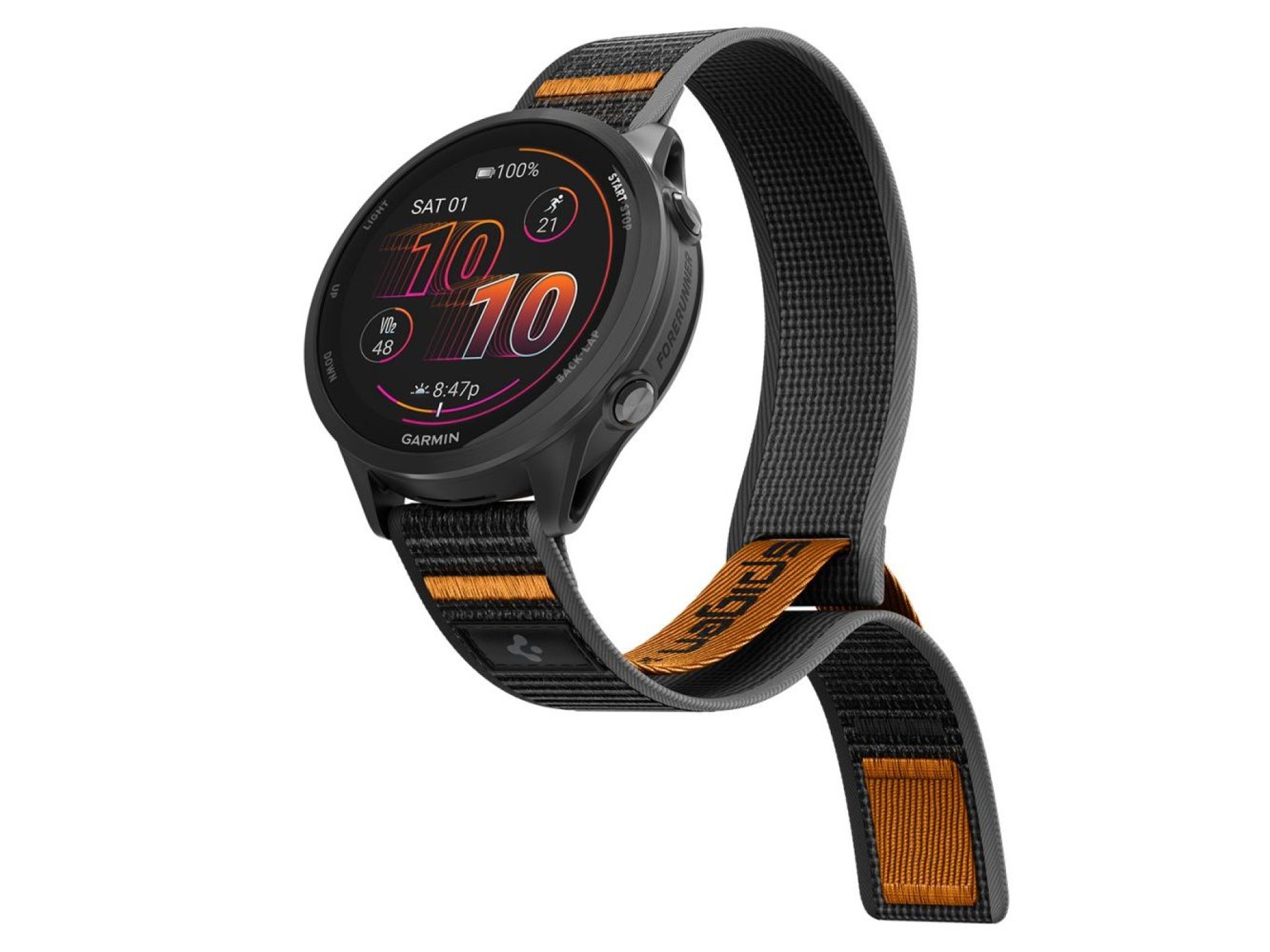 Correa Spigen Athlex Airna Garmin de liberación rápida de 22 mm - Negro y naranja