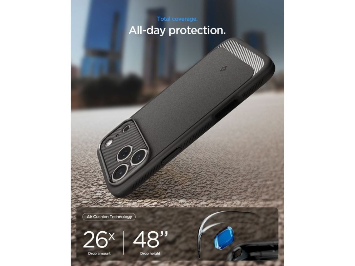 Funda Spigen Rugged Armor MagSafe para iPhone 18 Pro Max / 17 Pro Max - Gris