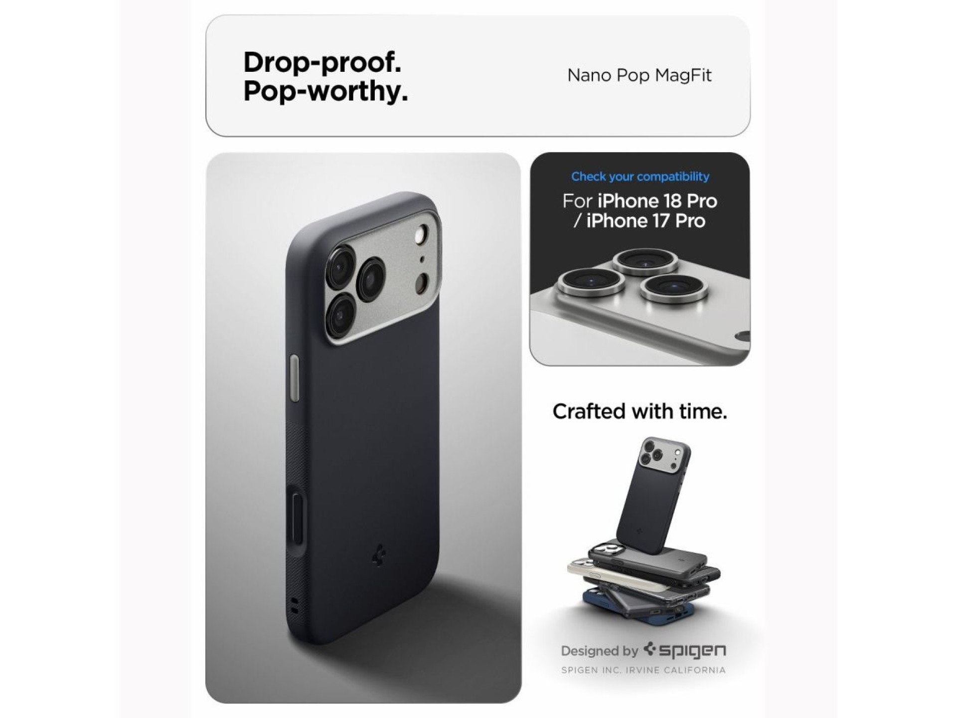 Capa Spigen Nano Pop MagSafe para iPhone 18 Pro / 17 Pro - Preta
