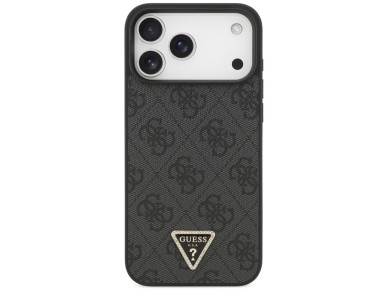 Guess Leather 4G Triangle Strass MagSafe Case for iPhone 17 Pro Max / 18 Pro Max - Black Guess Leather 4G Triangle Strass MagSafe Case for iPhone 17 Pro Max / 18 Pro Max - Black