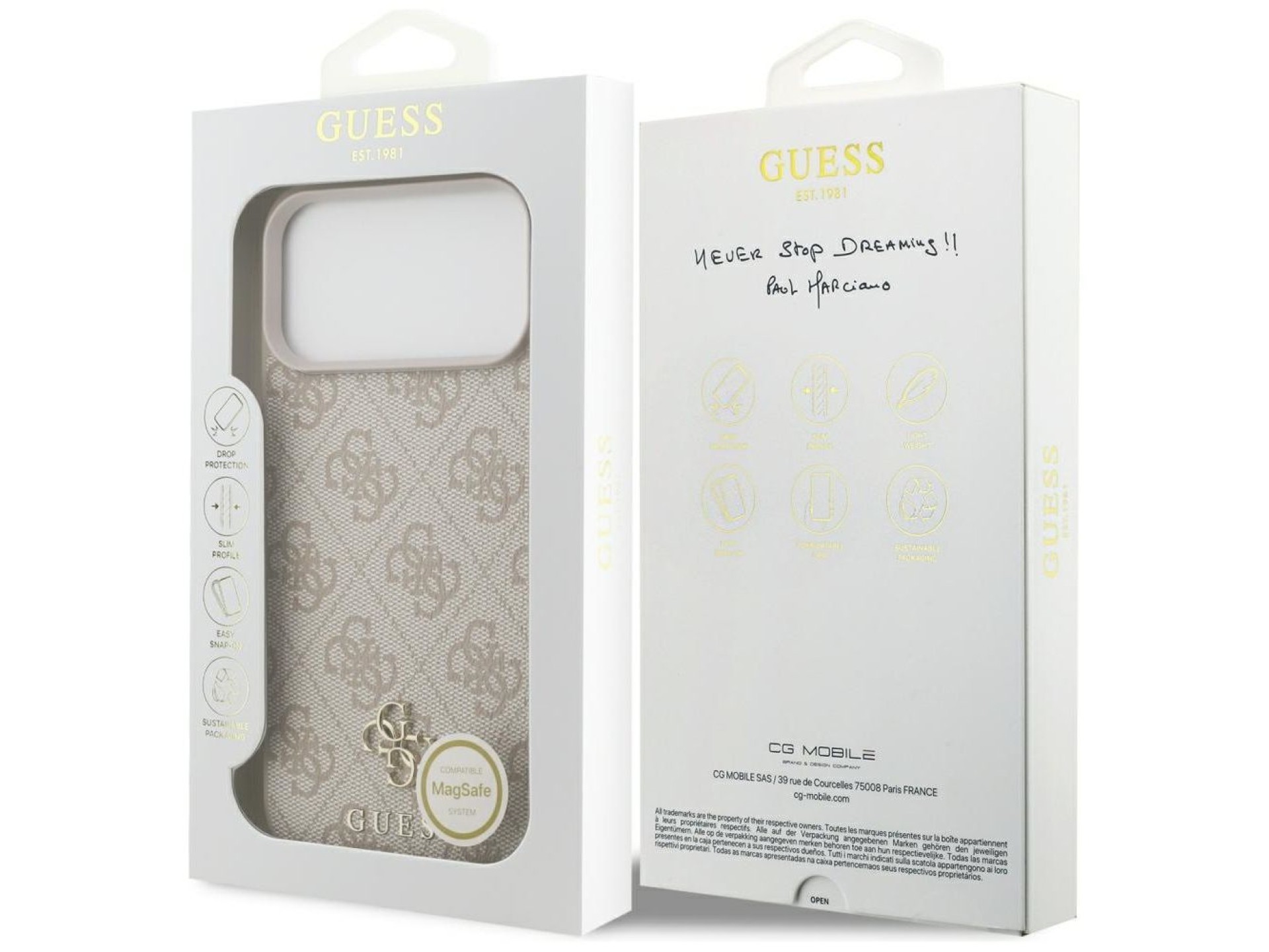 Funda Guess 4G pequeña con logo clásico y MagSafe para iPhone 17 Pro Max / 18 Pro Max - Rosa
