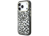 Funda Guess IML Leopard Glitter Triangle Logo MagSafe para iPhone 17 Pro / 18 Pro - Negra Funda Guess IML Leopard Glitter Triangle Logo MagSafe para iPhone 17 Pro / 18 Pro - Negra