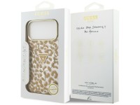 Funda Guess IML Leopard Glitter Triangle Logo MagSafe para iPhone 17 Pro / 18 Pro - Marrón Funda Guess IML Leopard Glitter Triangle Logo MagSafe para iPhone 17 Pro / 18 Pro - Marrón