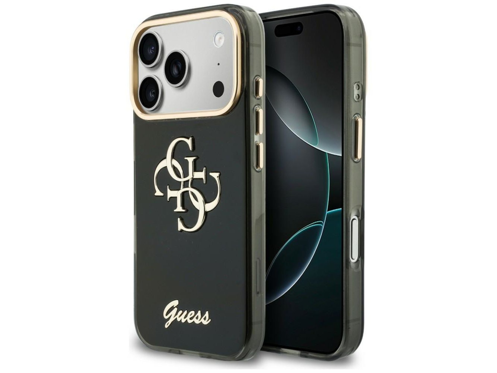 Guess IML 4G Script Metal Case for iPhone 17 Pro / 18 Pro - Black