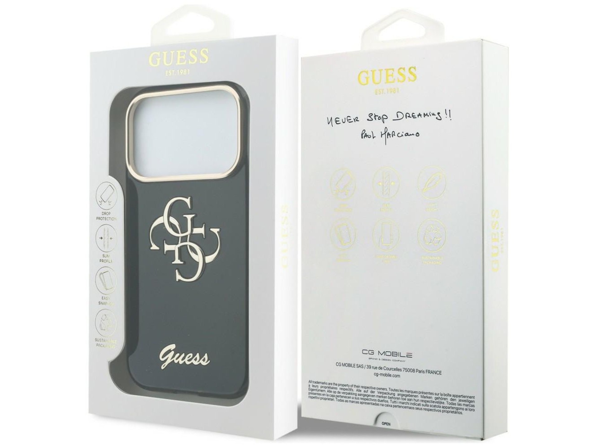 Guess IML 4G Script Metal Case for iPhone 17 Pro Max / 18 Pro Max - Black