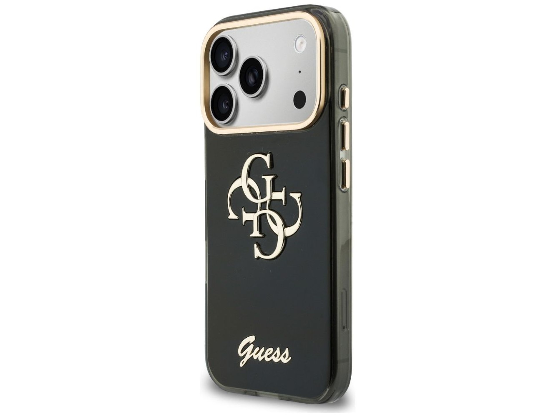 Guess IML 4G Script Metal Case for iPhone 17 Pro / 18 Pro - Black