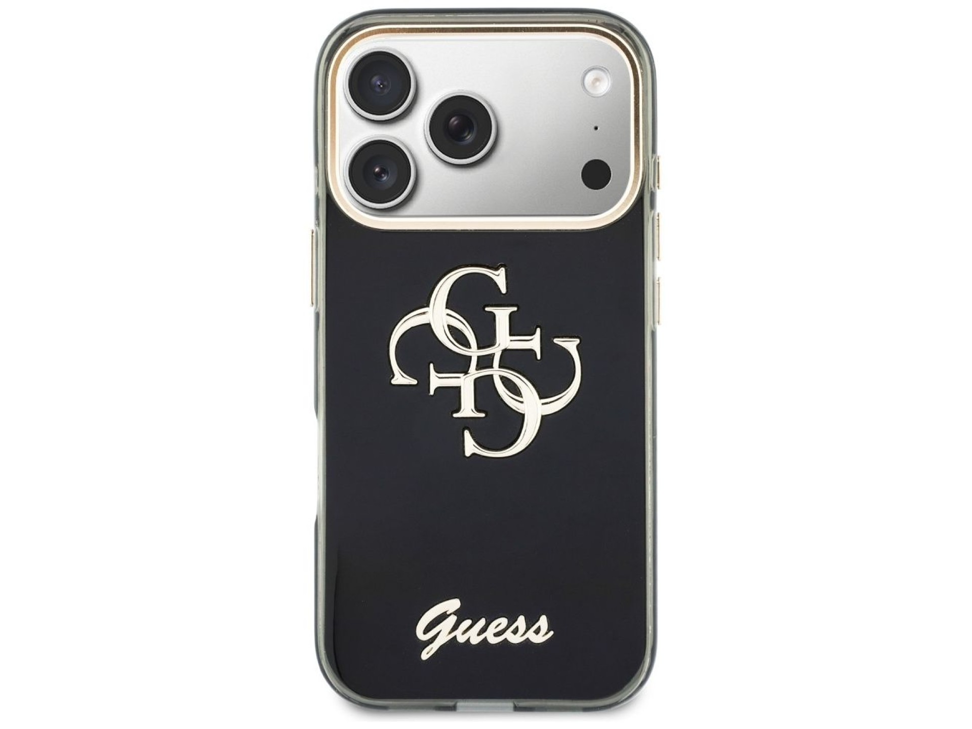 Guess IML 4G Script Metal Case for iPhone 17 Pro / 18 Pro - Black