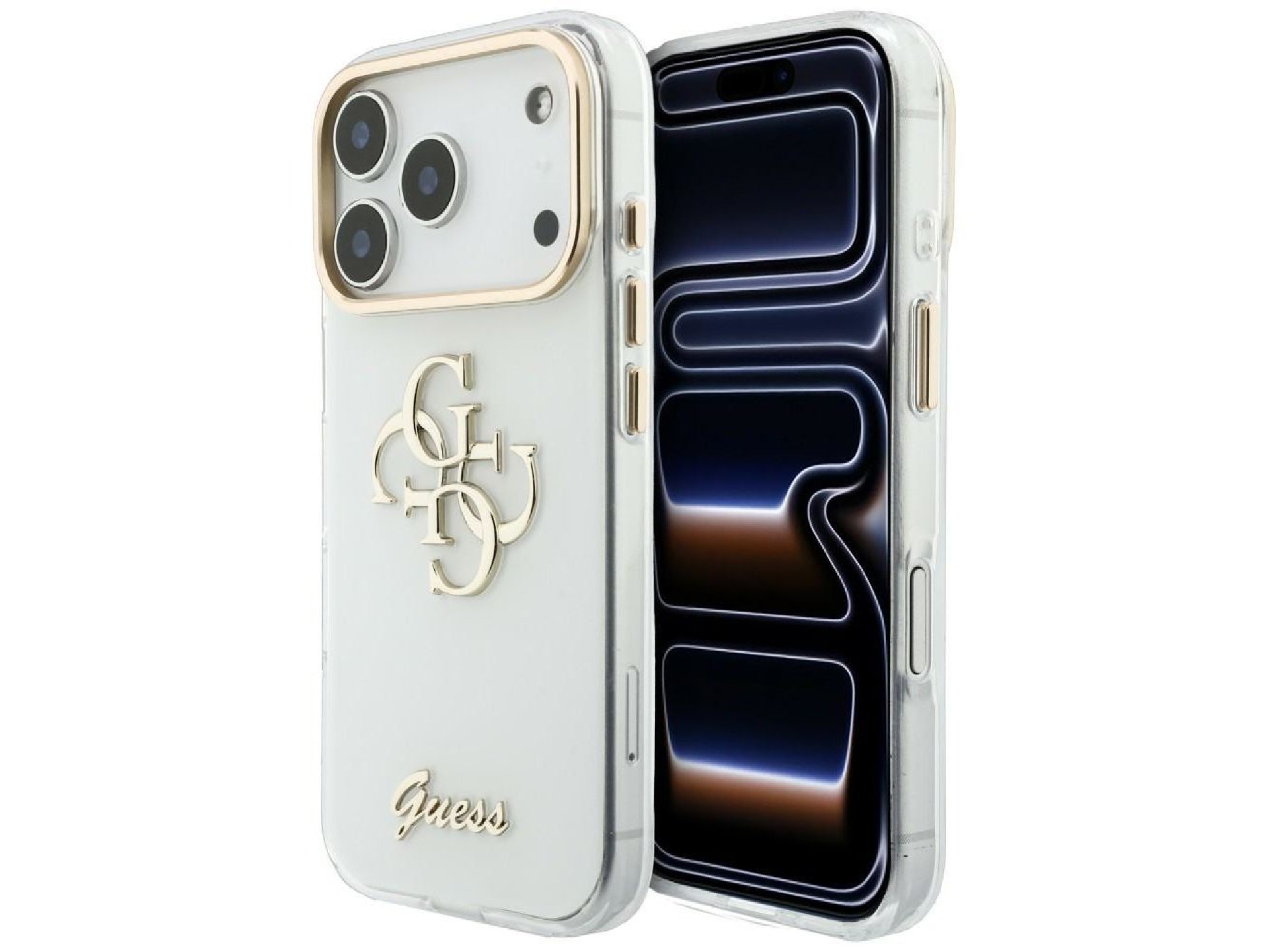 Guess IML 4G Script Metal Case for iPhone 17 Pro Max / 18 Pro Max - White