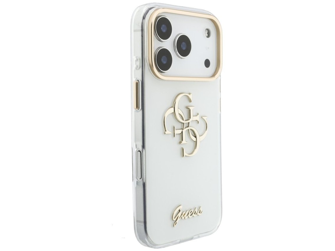 Guess IML 4G Script Metal Case for iPhone 17 Pro Max / 18 Pro Max - White