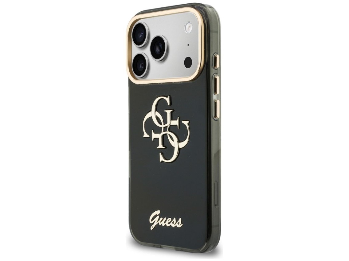 Guess IML 4G Script Metal Case for iPhone 17 Pro / 18 Pro - Black