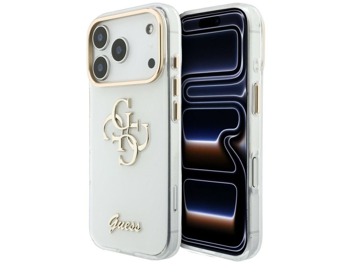 Guess IML 4G Script Metal Case for iPhone 17 Pro Max / 18 Pro Max - White