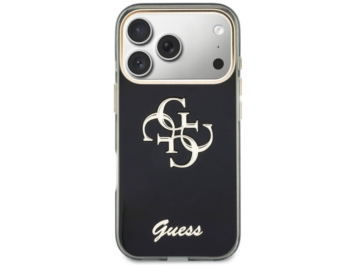 Guess IML 4G Script Metal Case for iPhone 17 Pro / 18 Pro - Black