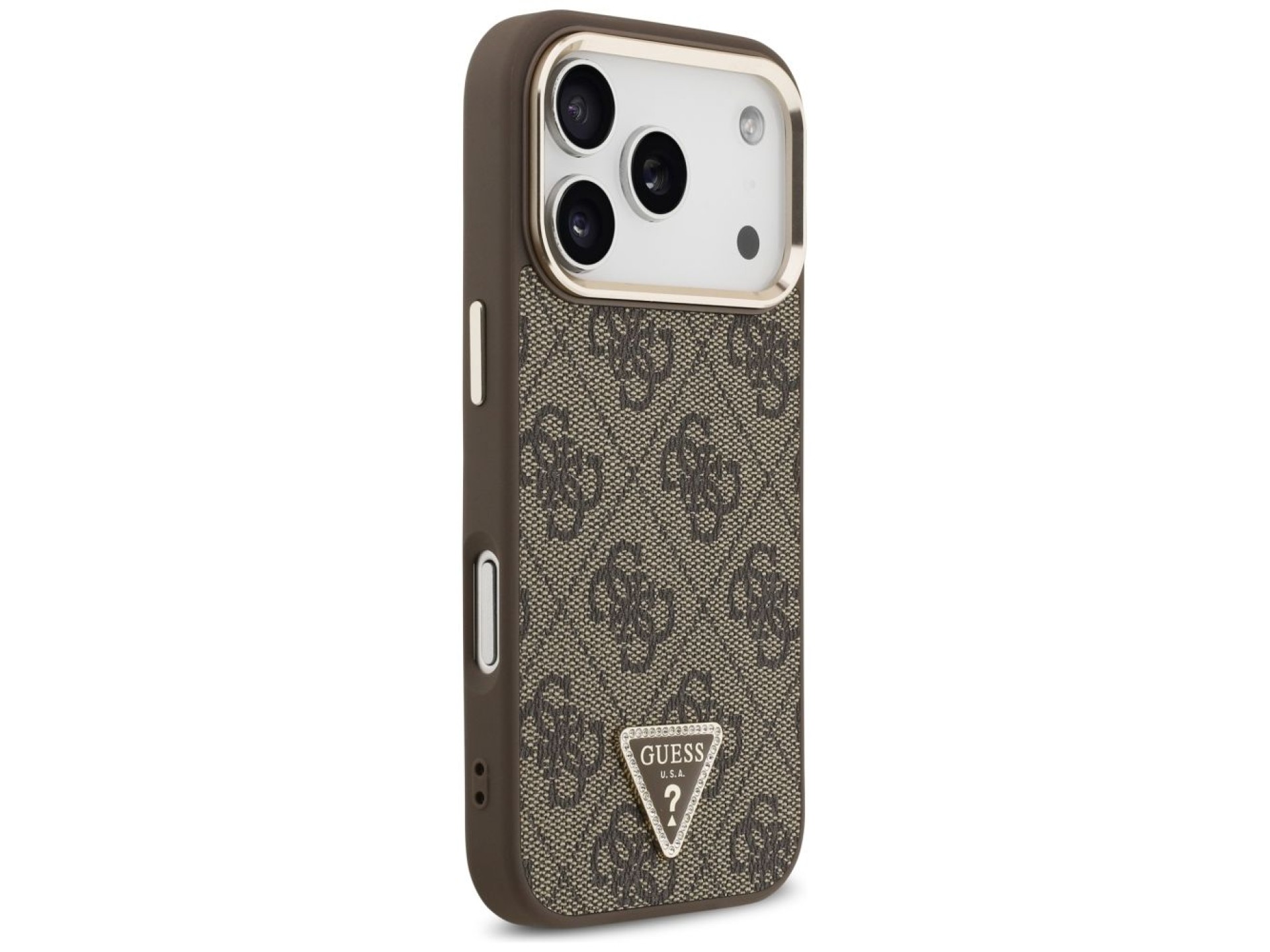 Funda Guess 4G con logo triangular y MagSafe para iPhone 17 Pro / 18 Pro - Marrón