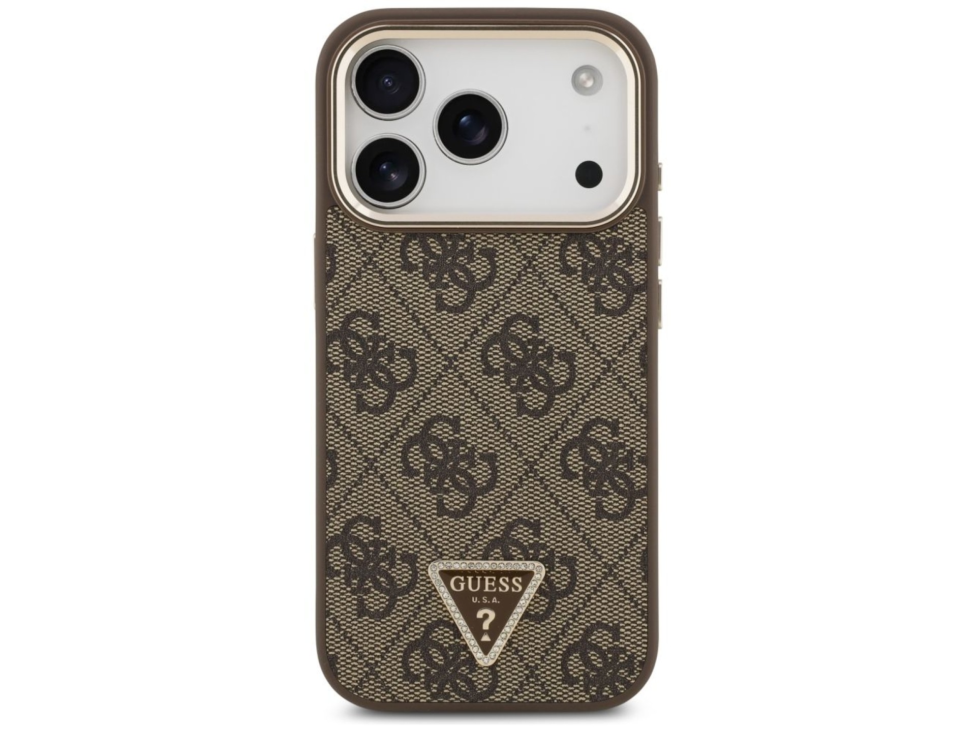 Funda Guess 4G con logo triangular y MagSafe para iPhone 17 Pro / 18 Pro - Marrón