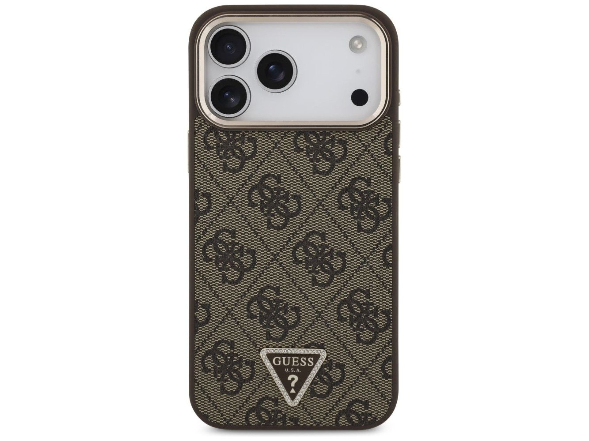 Funda Guess 4G con logo triangular y MagSafe para iPhone 17 Pro Max / 18 Pro Max - Marrón
