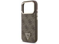 Funda Guess 4G con logo triangular y MagSafe para iPhone 17 Pro / 18 Pro - Marr�n