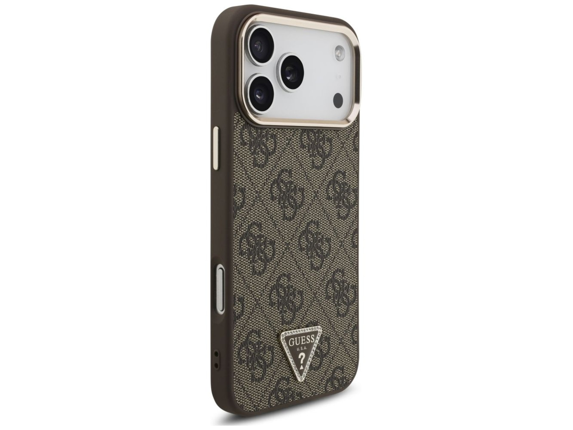Funda Guess 4G con logo triangular y MagSafe para iPhone 17 Pro Max / 18 Pro Max - Marrón