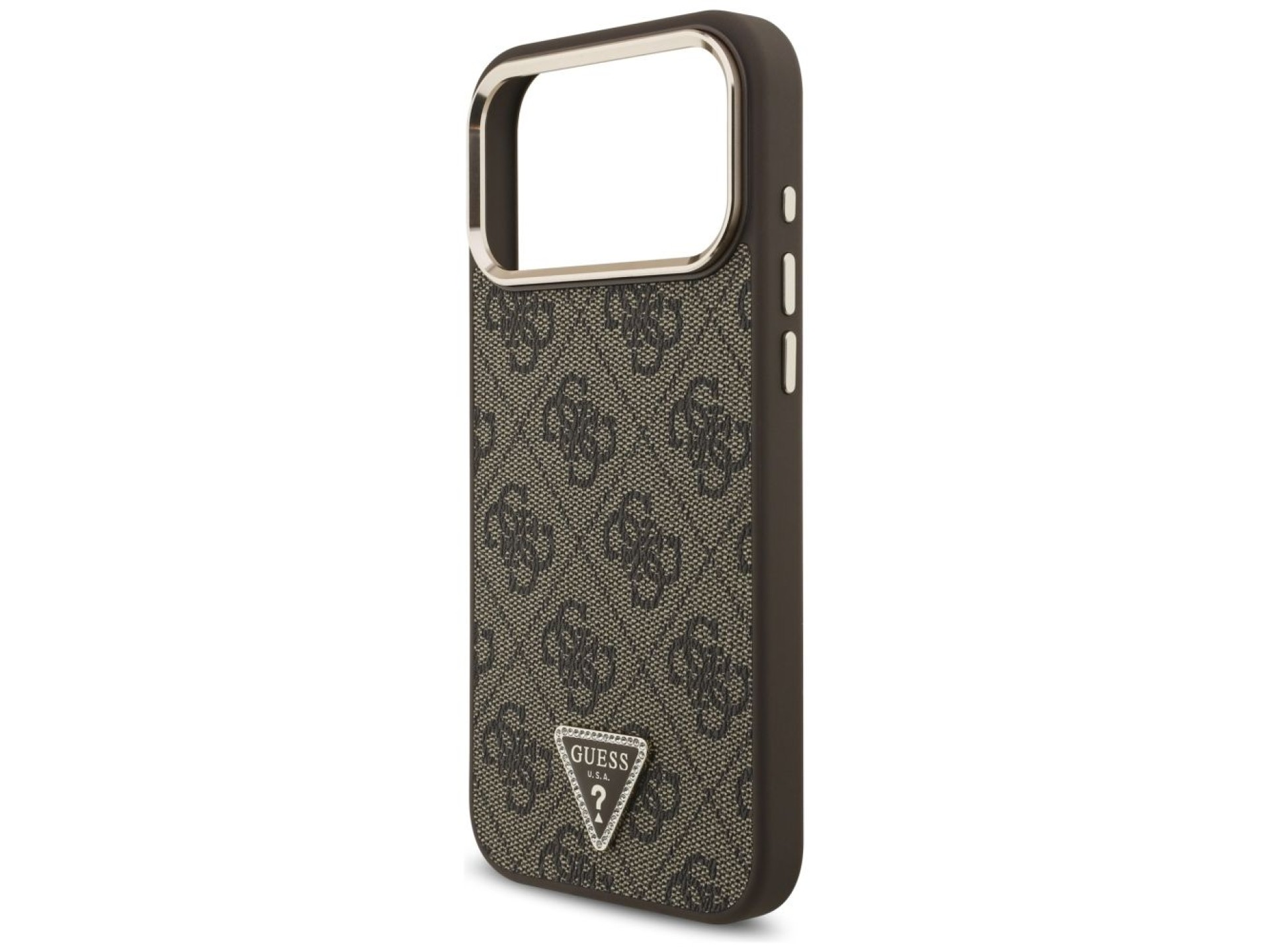 Funda Guess 4G con logo triangular y MagSafe para iPhone 17 Pro Max / 18 Pro Max - Marrón