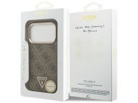 Funda Guess 4G con logo triangular y MagSafe para iPhone 17 Pro / 18 Pro - Marr�n