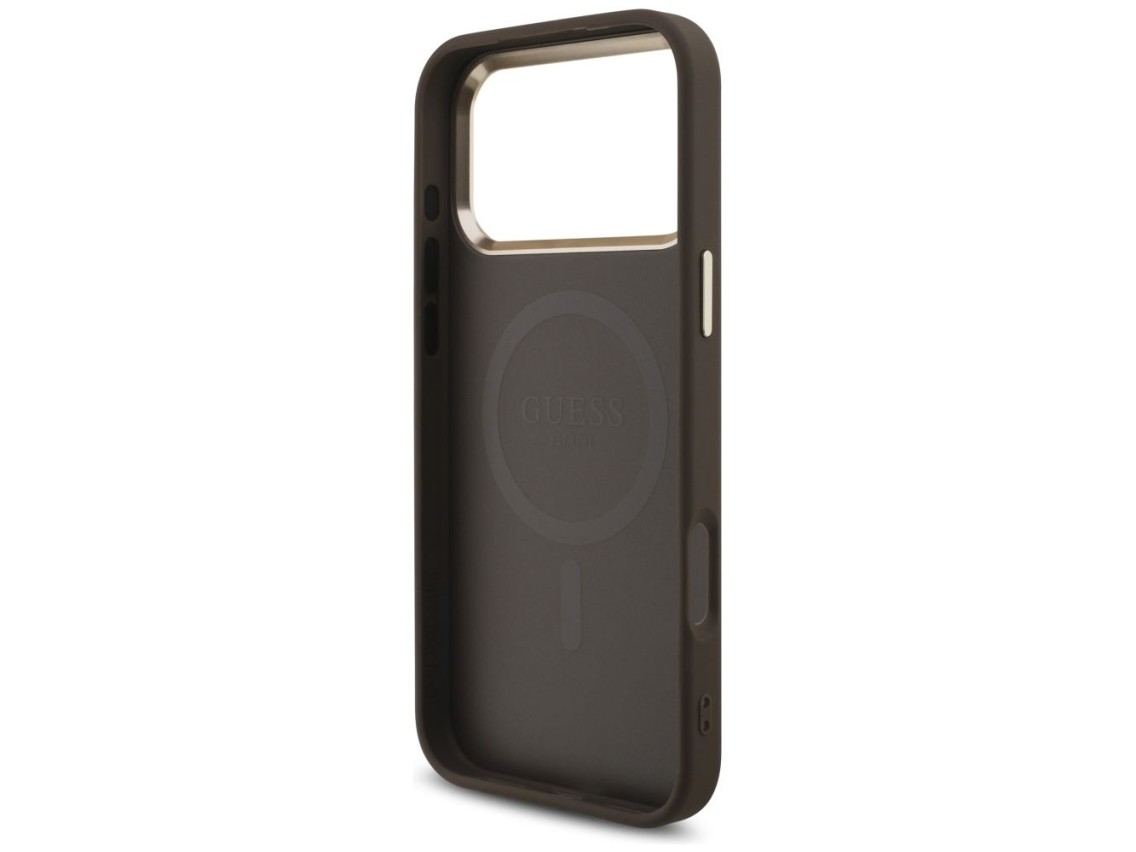 Funda Guess 4G con logo triangular y MagSafe para iPhone 17 Pro Max / 18 Pro Max - Marrón