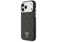 Capa Guess 4G Triangle Logo MagSafe para iPhone 17 Pro Max / 18 Pro Max - Preto e Prata Capa Guess 4G Triangle Logo MagSafe para iPhone 17 Pro Max / 18 Pro Max - Preto e Prata