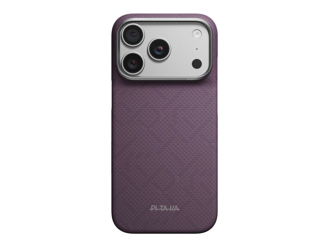 Capa PITAKA Edge PTK Weaving-Charoite MagSafe para iPhone 18 Pro / 17 Pro Roxa