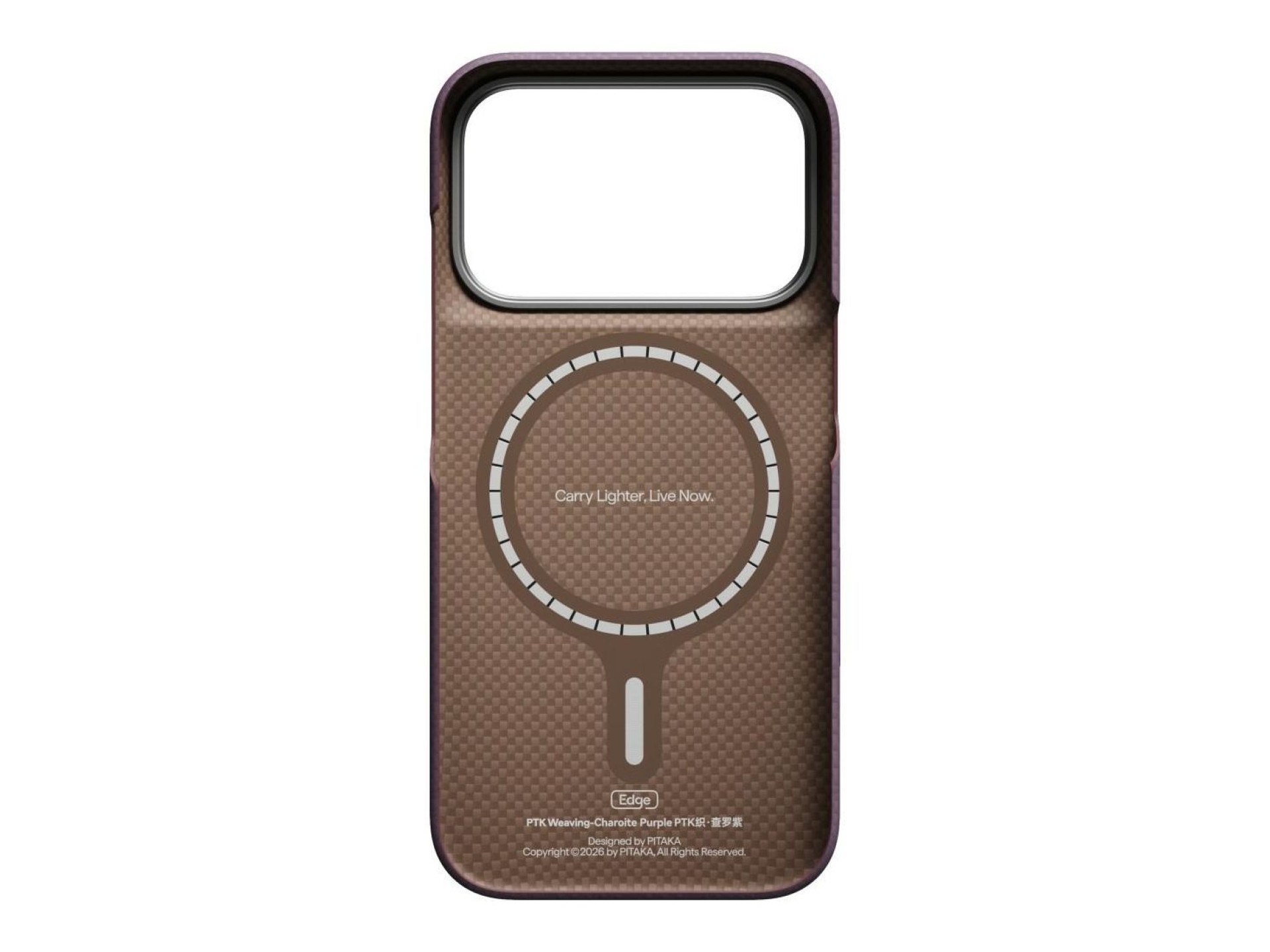 Capa PITAKA Edge PTK Weaving-Charoite MagSafe para iPhone 18 Pro / 17 Pro Roxa