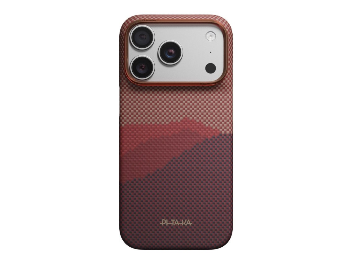Capa PITAKA Edge Over the Horizon MagSafe para iPhone 18 Pro / 17 Pro, cor crepúsculo de outono.