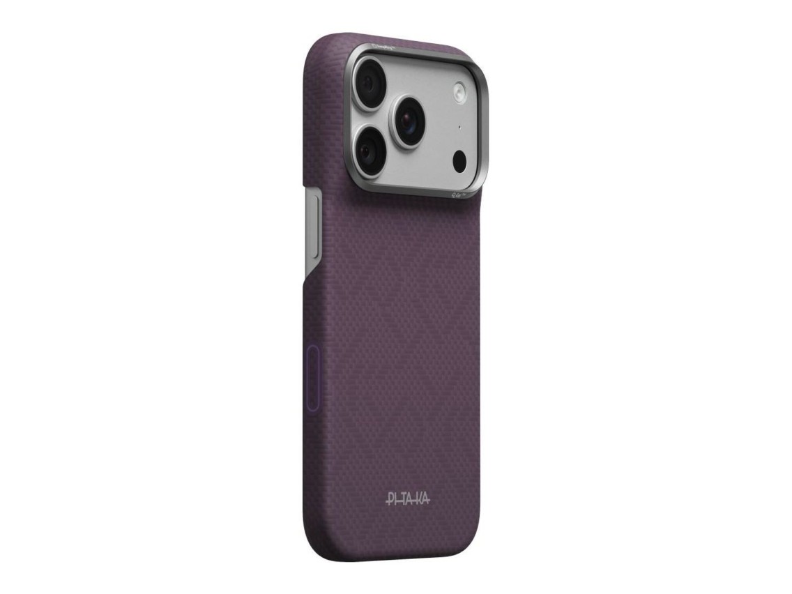 Capa PITAKA Edge PTK Weaving-Charoite MagSafe para iPhone 18 Pro / 17 Pro Roxa