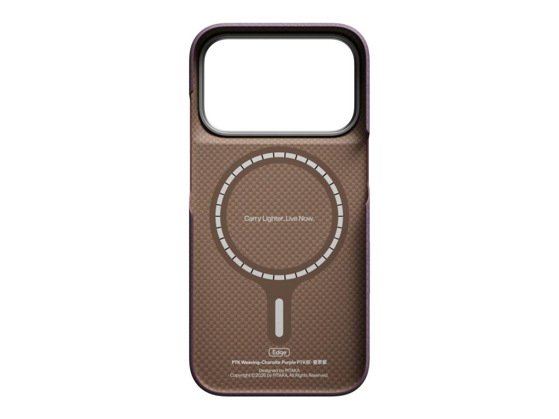 Capa PITAKA Edge PTK Weaving-Charoite MagSafe para iPhone 18 Pro / 17 Pro Roxa