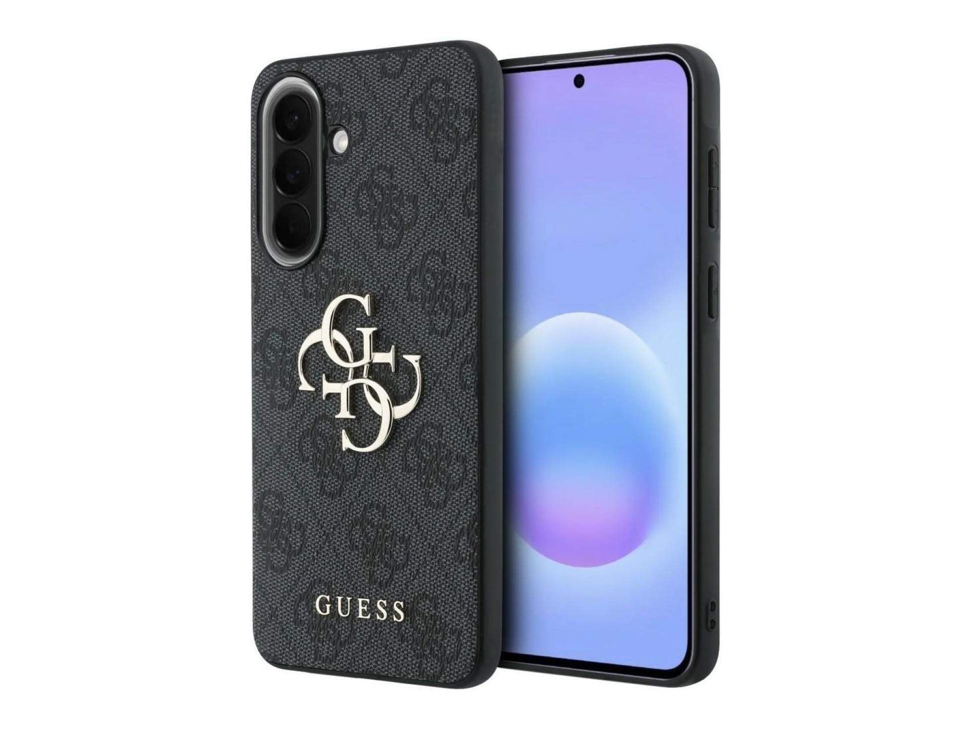 Capa Guess em couro com logo metálico 4G para Samsung Galaxy A37 5G - Preta