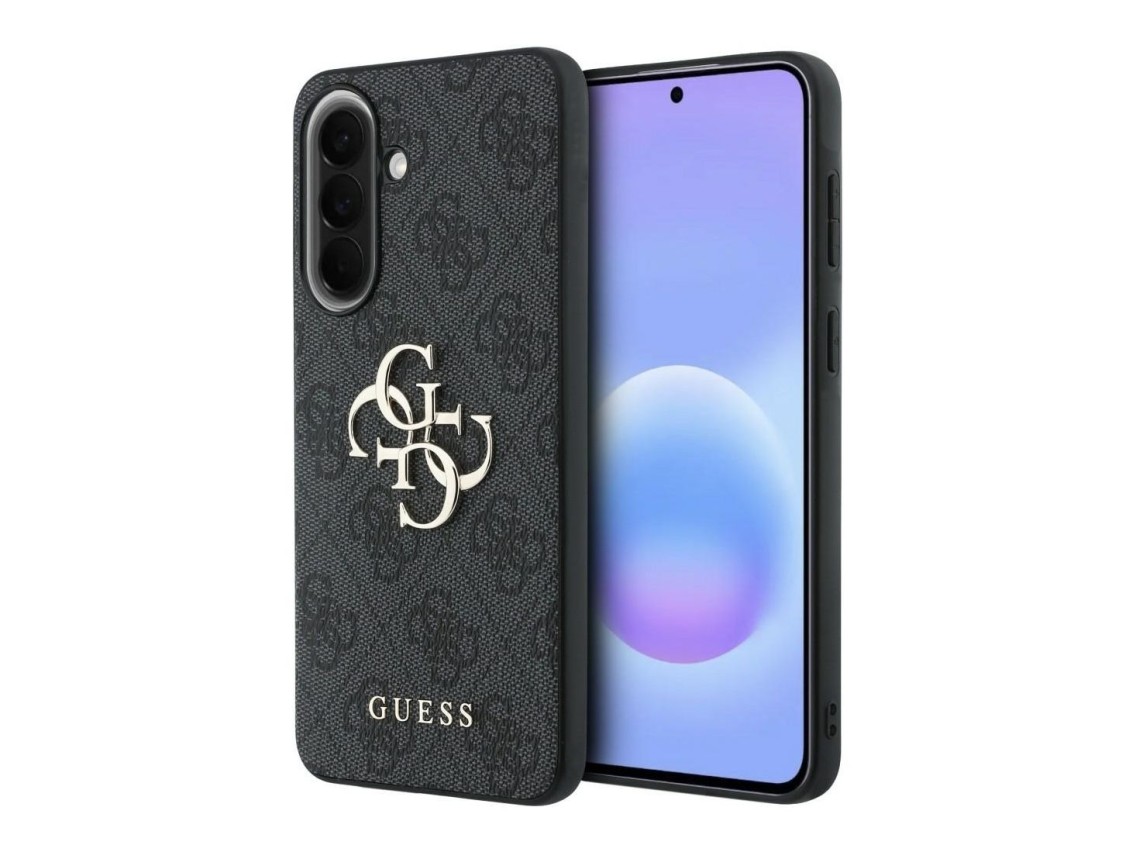 Capa Guess em couro com logo met�lico 4G para Samsung Galaxy A37 5G - Preta
