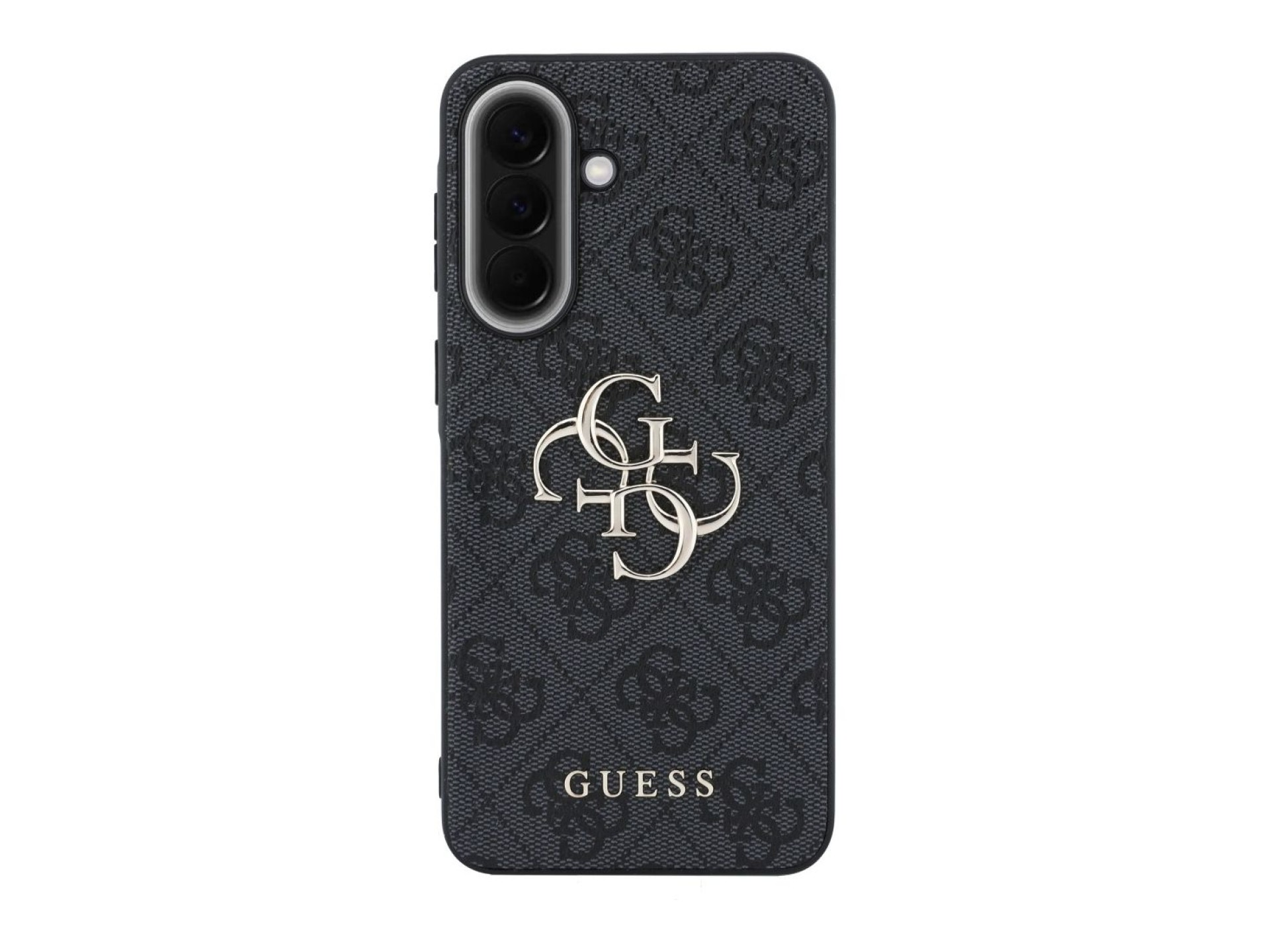 Capa Guess em couro com logo metálico 4G para Samsung Galaxy A37 5G - Preta