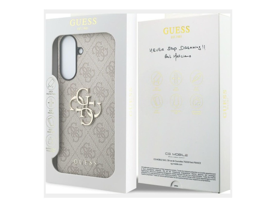 Guess Leather 4G Metal Logo Case for Samsung Galaxy A37 5G - Pink