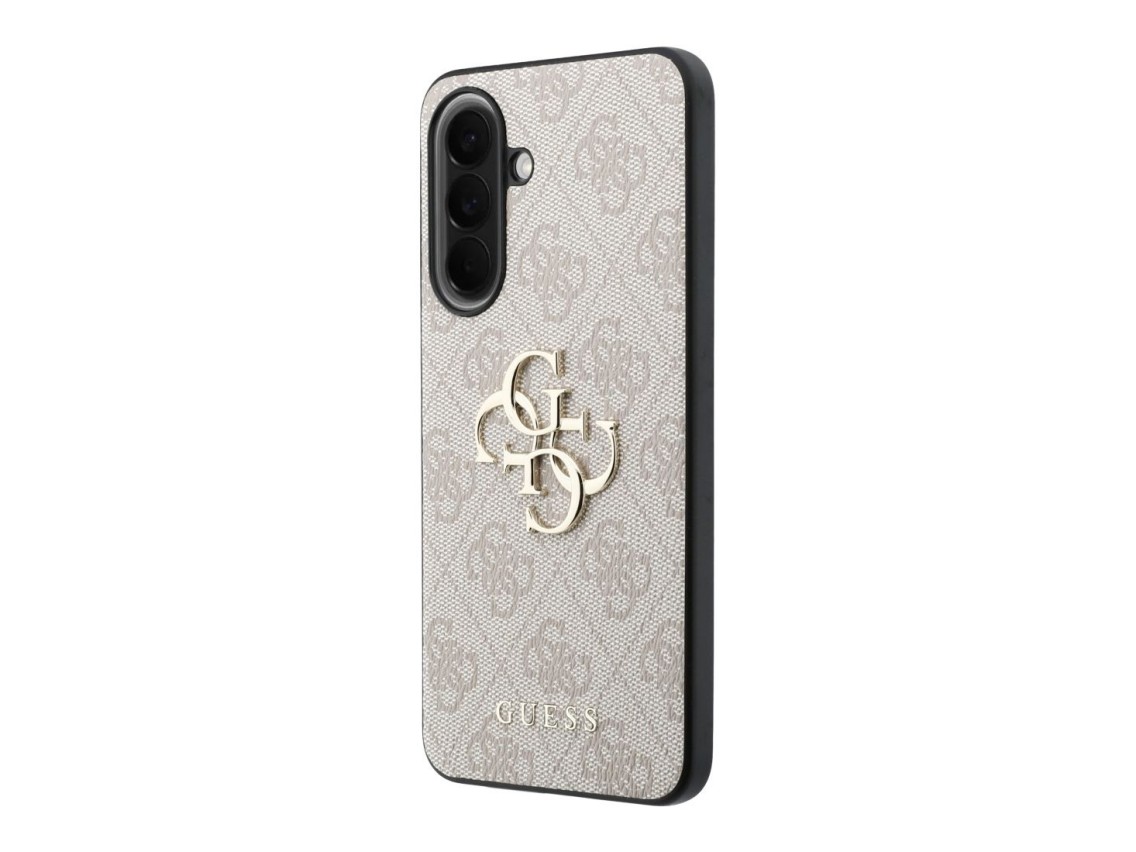 Funda Guess de cuero 4G con logo metálico para Samsung Galaxy A57 5G - Rosa
