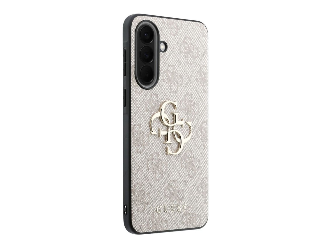Funda Guess de cuero 4G con logo metálico para Samsung Galaxy A57 5G - Rosa