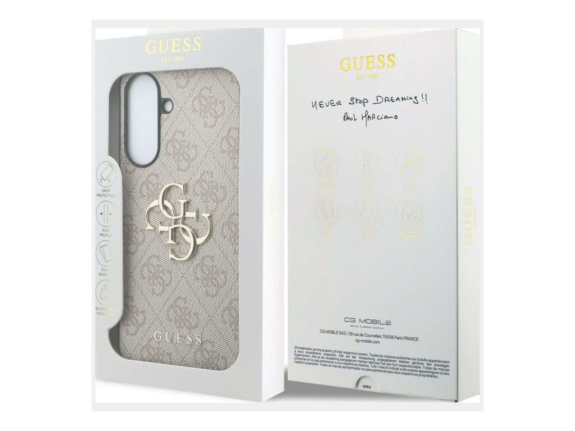 Guess Leather 4G Metal Logo Case for Samsung Galaxy A37 5G - Pink