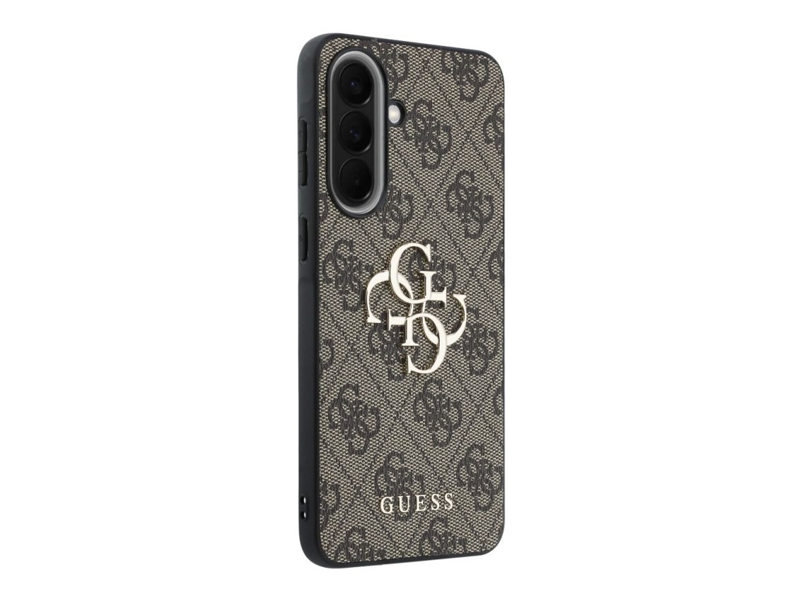 Capa Guess em couro com logo metálico 4G para Samsung Galaxy A37 5G - Marrom