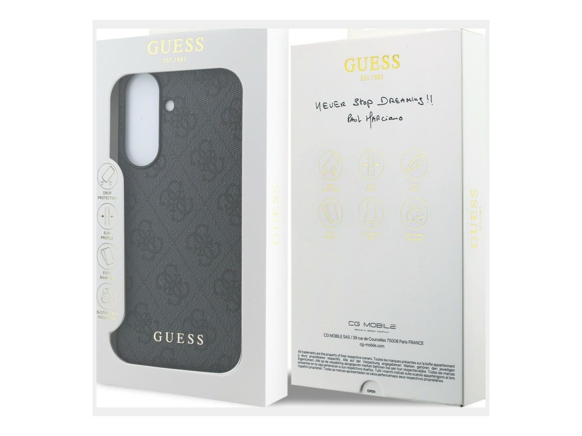 Capa Guess 4G Charm para Samsung Galaxy A57 5G - Preta