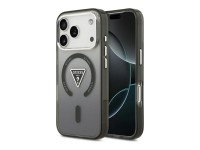 Capa MagSafe Guess IML com logotipo triangular em gradiente para iPhone 17 Pro - Preta